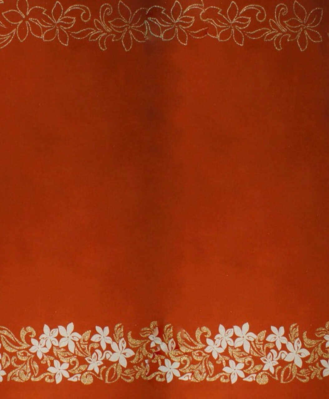 1 Yard Tiare & Swirls Double Border Glitter Polyester Fabric 36in L x 60in W Premium Textile